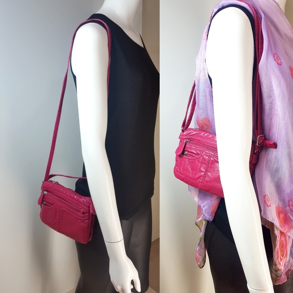Fiorelli💗Raspberry Crossbody/Shoulder Bag|Multi Front Pockets|Adjustable Strap - Picture 5 of 10